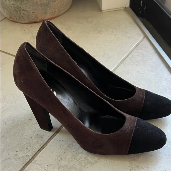 Prada Women's Black and Brown Heels